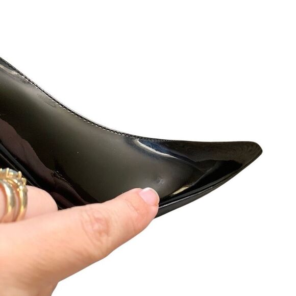 Saint Laurent Opyum 110 YSL Pumps EU 37 US 7 Black Patent Pointed High Heels - Picture 6 of 11